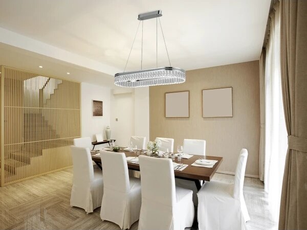 Candelabru cu cristale LED reglabil, suspendat pe cablu THALIA LED/50W/230V 3000-6000K + telecomandă