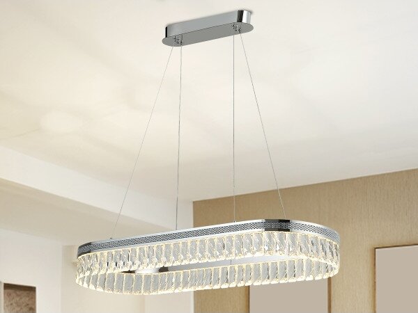 Candelabru cu cristale LED reglabil, suspendat pe cablu THALIA LED/50W/230V 3000-6000K + telecomandă