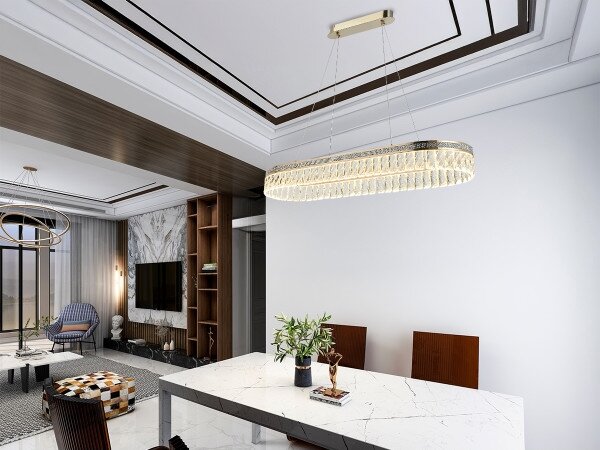 Candelabru LED din cristal dimabil suspendat pe cablu THALIA LED/50W/230V 3000-6000K + telecomandă