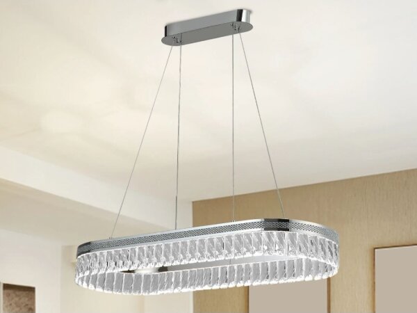 Candelabru cu cristale LED reglabil, suspendat pe cablu THALIA LED/50W/230V 3000-6000K + telecomandă