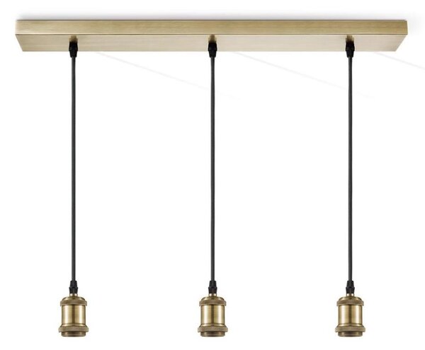 Cablu de alimentare VINTAGE 3xE27/40W/230V alama