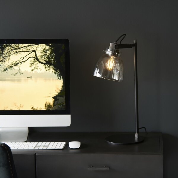 Endon 107012 - Lampă de masă URBAN 1xE27/10W/230V negru/fumuriu