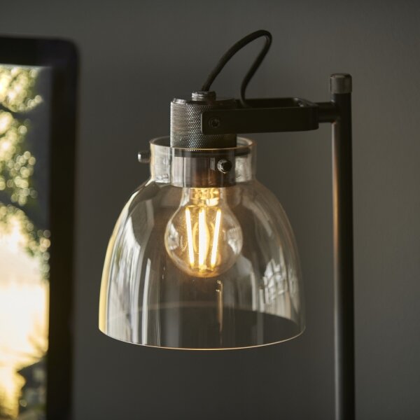 Endon 107012 - Lampă de masă URBAN 1xE27/10W/230V negru/fumuriu