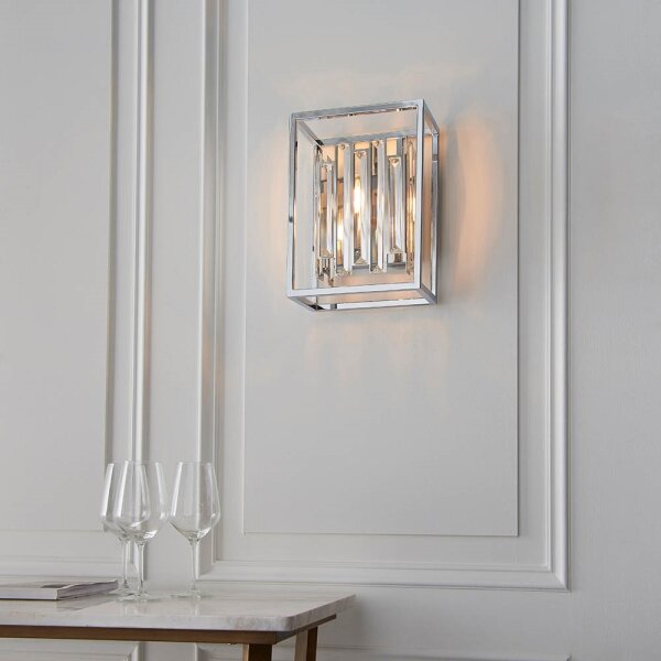 Aplica de perete ACADIA Endon 81932, 1xE14/40W/230V, crom lucios