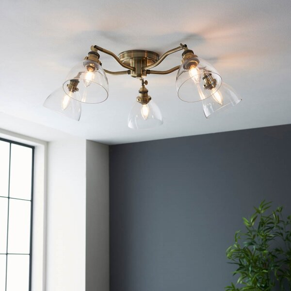 Endon 97248 - Plafonieră cu spoturi HANSEN 5xE14/7W/230V alamă