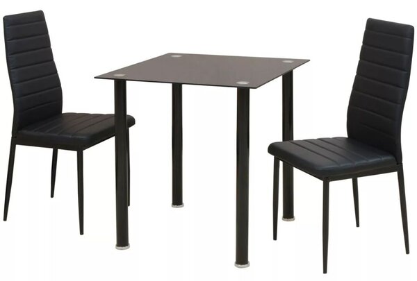 Set masa si scaune de bucatarie trei piese negru