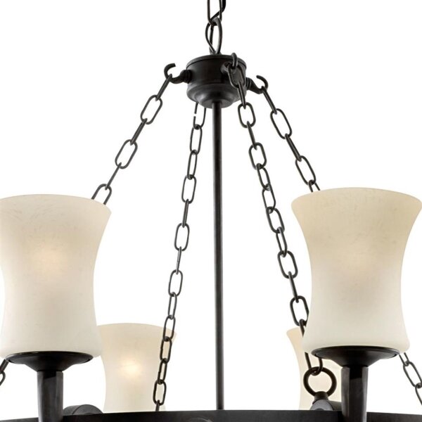 Searchlight CARTWHEEL 0818-8BK – candelabru pe lanț, 8 x E27, 60 W, 230 V, negru
