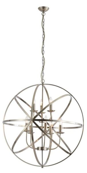 Searchlight 2478-8AB - Candelabru suspendat ORBIT cu lanț, 8xE14/60W/230V, alamă