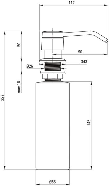 Deante Deco dozator de lichid 300 ml crom-alb ZZZ_002D