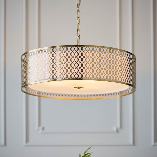 Endon 101569 - Candelabru CORDERO pe lanț, 3xE27/10W/230V, auriu