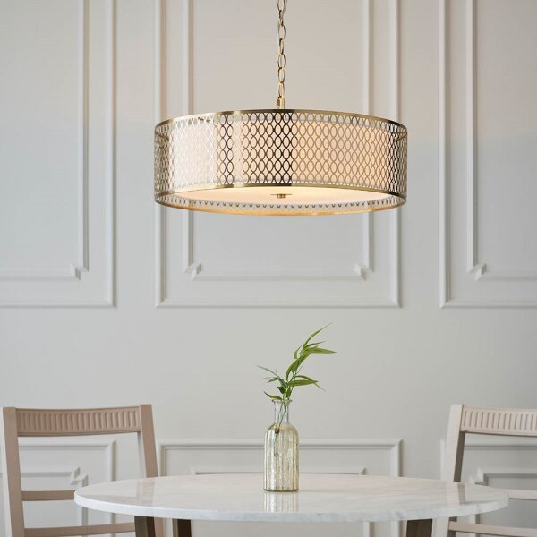 Endon 101569 - Candelabru CORDERO pe lanț, 3xE27/10W/230V, auriu