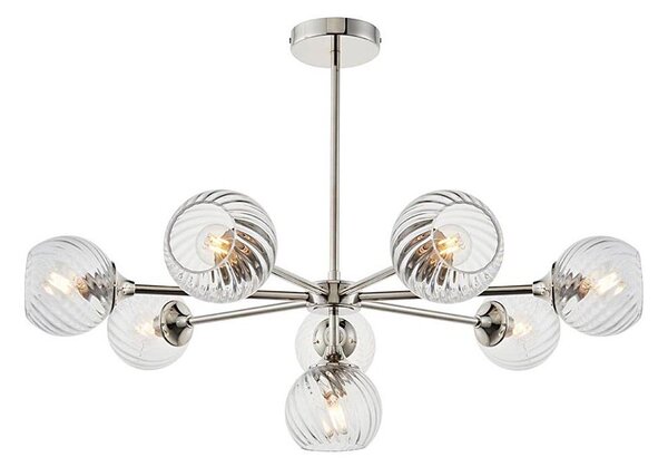 Endon 104051 - Lustru pe tijă ALLEGRA 8xE14/7W/230V crom lucios