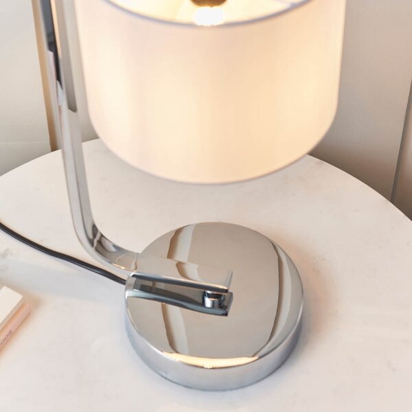 Endon 57917 - Lampă de masă reglabilă CANNING 1xE14/40W/230V crom lucios/alb