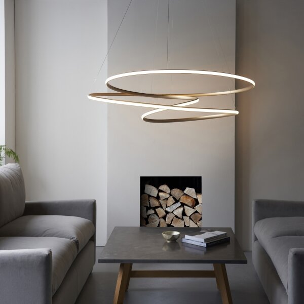 Endon 97645 - Lustră LED dimerizabilă pe cablu TWIRL LED/131W/230V 3000K, auriu