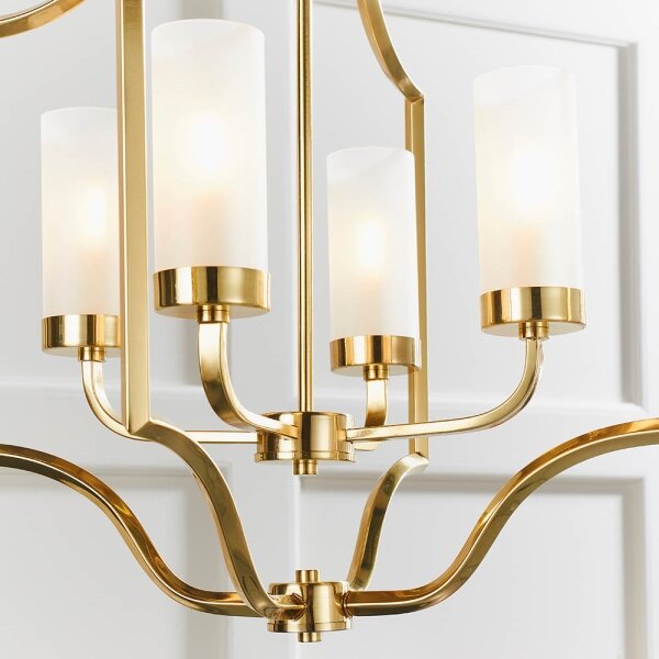 Endon 81914 - Candelabru EDREA suspendat pe lanț, 4xE14/6W/230V, alamă