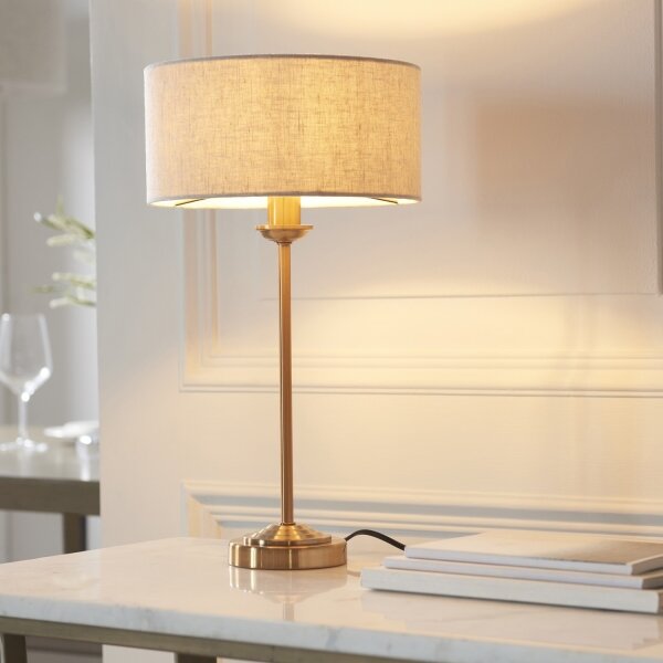 Endon 110728 - Lampă de masă HIGHCLERE, 1xE14/7W/230V, bej/alamă