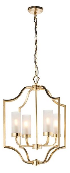Endon 81914 - Candelabru EDREA suspendat pe lanț, 4xE14/6W/230V, alamă