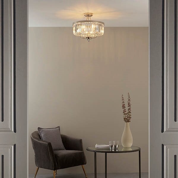 Endon 90264 - Lustră aplicată CHESTERFIELD 3xE14/6W/230V, diam. 45 cm, crom lucios