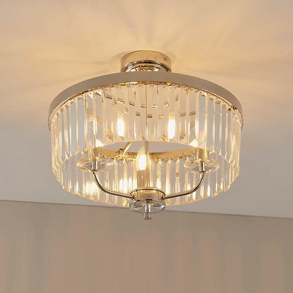 Endon 90264 - Lustră aplicată CHESTERFIELD 3xE14/6W/230V, diam. 45 cm, crom lucios