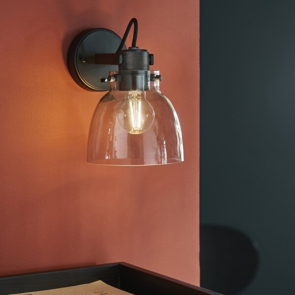 Endon 107011 - Aplica de perete cu spot URBAN 1xE27/10W/230V negru/fumuriu