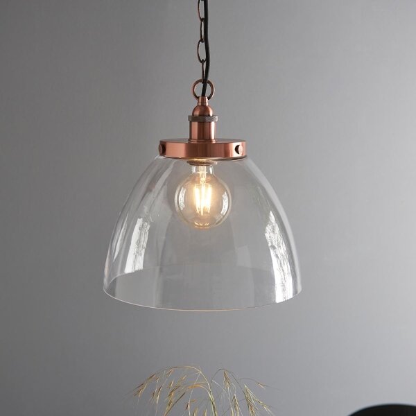 Endon 106895 - Candelabru pe lanț HANSEN 1xE27/10W/230V, finisaj cupru