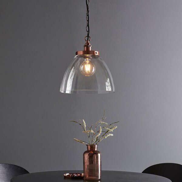 Endon 106895 - Candelabru pe lanț HANSEN 1xE27/10W/230V, finisaj cupru