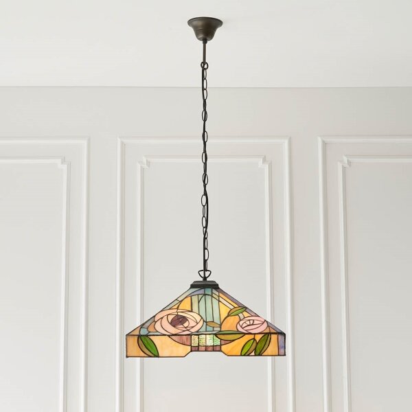Endon 64384 - Lustră cu lanț Tiffany WILLOW 3xE27/60W/230V