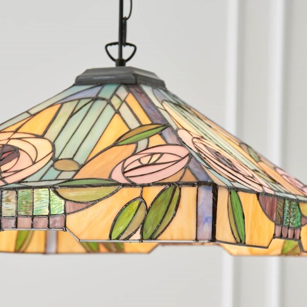 Endon 64384 - Lustră cu lanț Tiffany WILLOW 3xE27/60W/230V