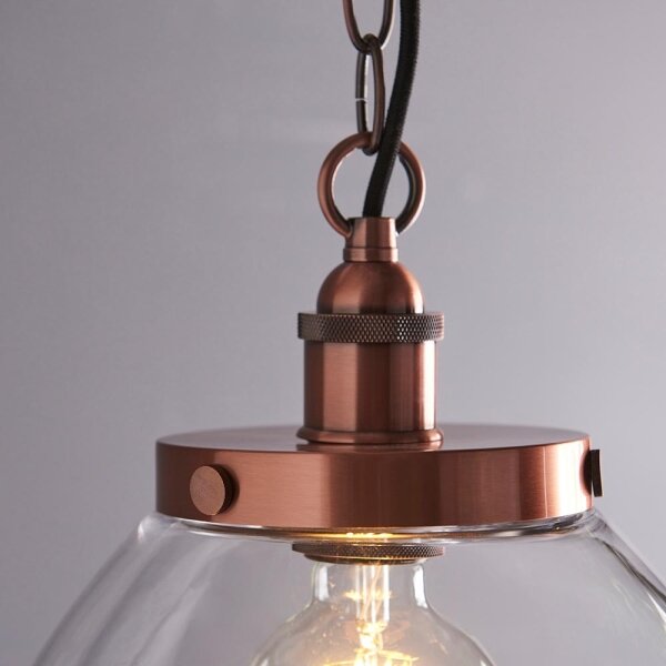 Endon 106895 - Candelabru pe lanț HANSEN 1xE27/10W/230V, finisaj cupru