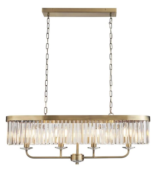 Endon 110539 - Candelabru cu lanț CHESTERFIELD, 4xE14/6W/230V, alamă