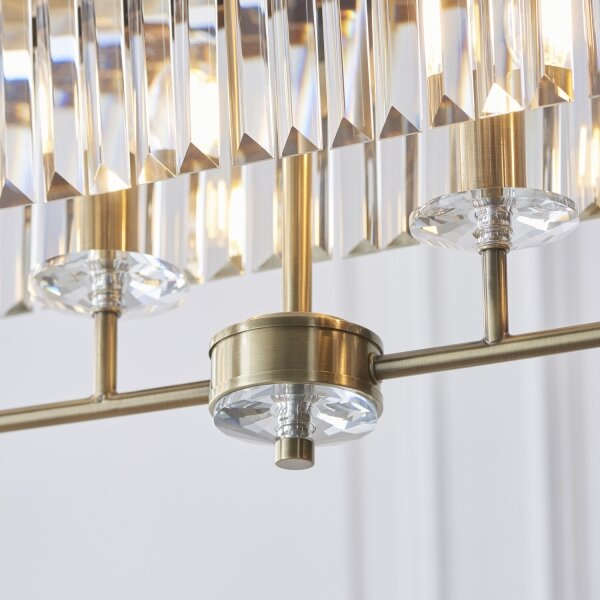 Endon 110539 - Candelabru cu lanț CHESTERFIELD, 4xE14/6W/230V, alamă