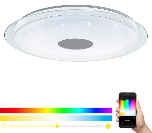 Eglo 32344 - Plafonieră LED RGBW dimerizabilă LANCIANO-C LED/53W/230V + telecomandă