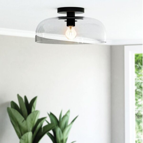 Alora Mood ALM-SYLVIA-SF-BK-CL - Plafonieră SYLVIA 1xE27/60W/230V, neagră