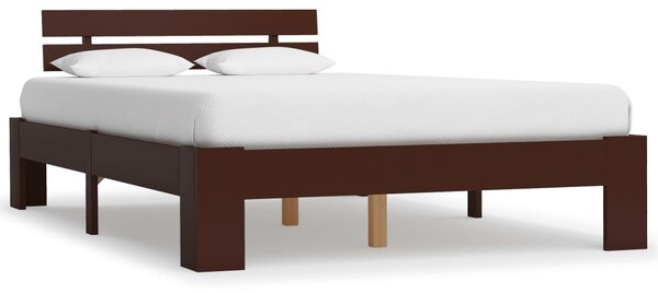 Cadru de pat, maro închis, 120 x 200 cm, lemn masiv de pin