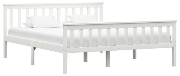 Cadru de pat, alb, 160 x 200 cm, lemn masiv de pin