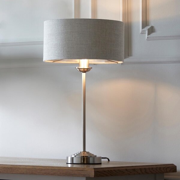 Endon 100646 - Lampă de masă HIGHCLERE, 1xE14/7W/230V, bej/crom mat