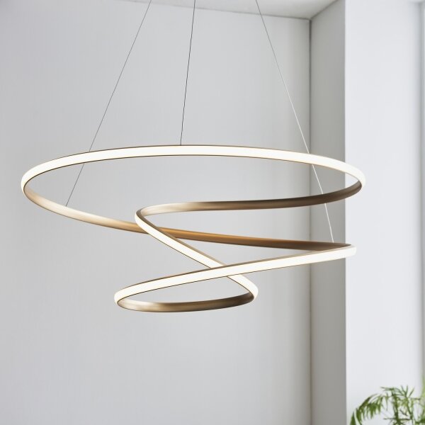 Endon 97639 - Lustră LED reglabilă suspendată pe cablu TWIRL LED/88W/230V 3000K, aurie