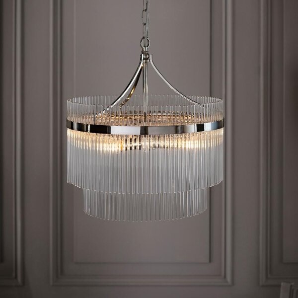 Endon 104112 - Candelabru suspendat MARIETTA 5xE14/7W/230V crom lucios/sticlă clară