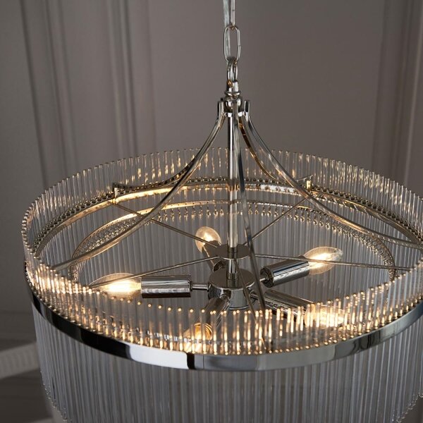 Endon 104112 - Candelabru suspendat MARIETTA 5xE14/7W/230V crom lucios/sticlă clară