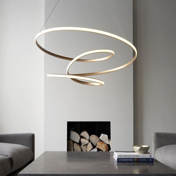 Endon 97639 - Lustră LED reglabilă suspendată pe cablu TWIRL LED/88W/230V 3000K, aurie