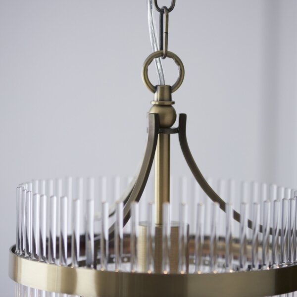Endon 112572 - Candelabru suspendat pe lanț MARIETTA 1xE27/10W/230V, alamă/sticlă clară