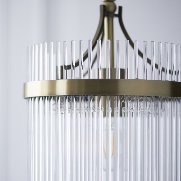 Endon 112572 - Candelabru suspendat pe lanț MARIETTA 1xE27/10W/230V, alamă/sticlă clară