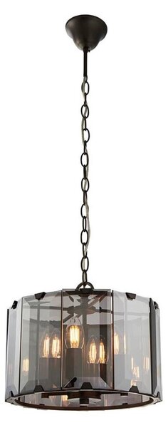 Endon 61281 - Candelabru suspendat pe lanț CLOONEY 4xE14/40W/230V negru/fumuriu