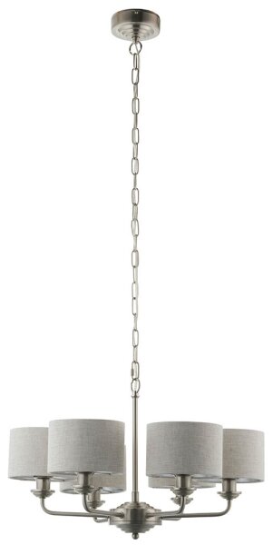 Endon 99151 - Lustru HIGHCLERE pe lanț, 6xE14/28W/230V, gri/crom mat