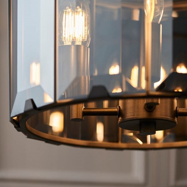 Endon 61281 - Candelabru suspendat pe lanț CLOONEY 4xE14/40W/230V negru/fumuriu