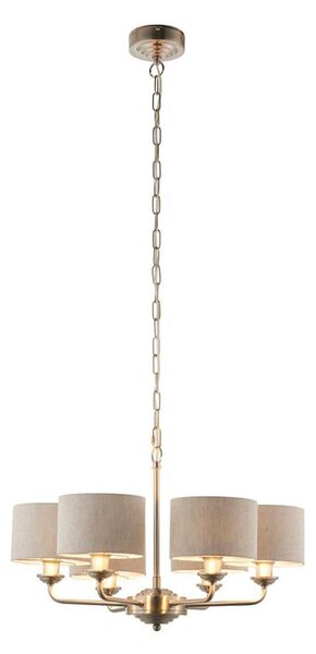 Endon 99151 - Lustru HIGHCLERE pe lanț, 6xE14/28W/230V, gri/crom mat