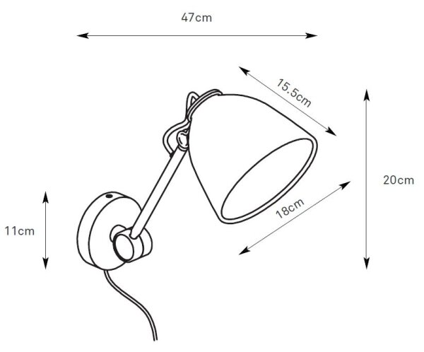 Markslöjd 108964 - Lampă de perete TILT 1xE27/60W/230V gri