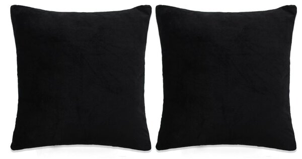 Set perne decorative, 2 buc., negru, 45x45 cm, textil