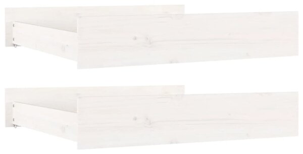 Sertare pentru pat, 2 buc., alb, lemn masiv de pin
