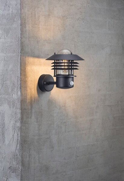 Nordlux - Aplica de perete pentru exterior cu senzor VEJERS 1xE27/60W/230V IP54, argintiu